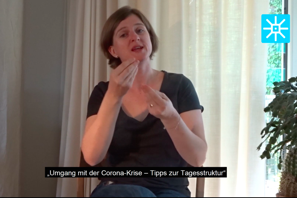 Titelbild ÖGS-Video: Tagesstruktur finden in Corona-Zeiten mit Mag. Stephanie Häfele- Hausmann