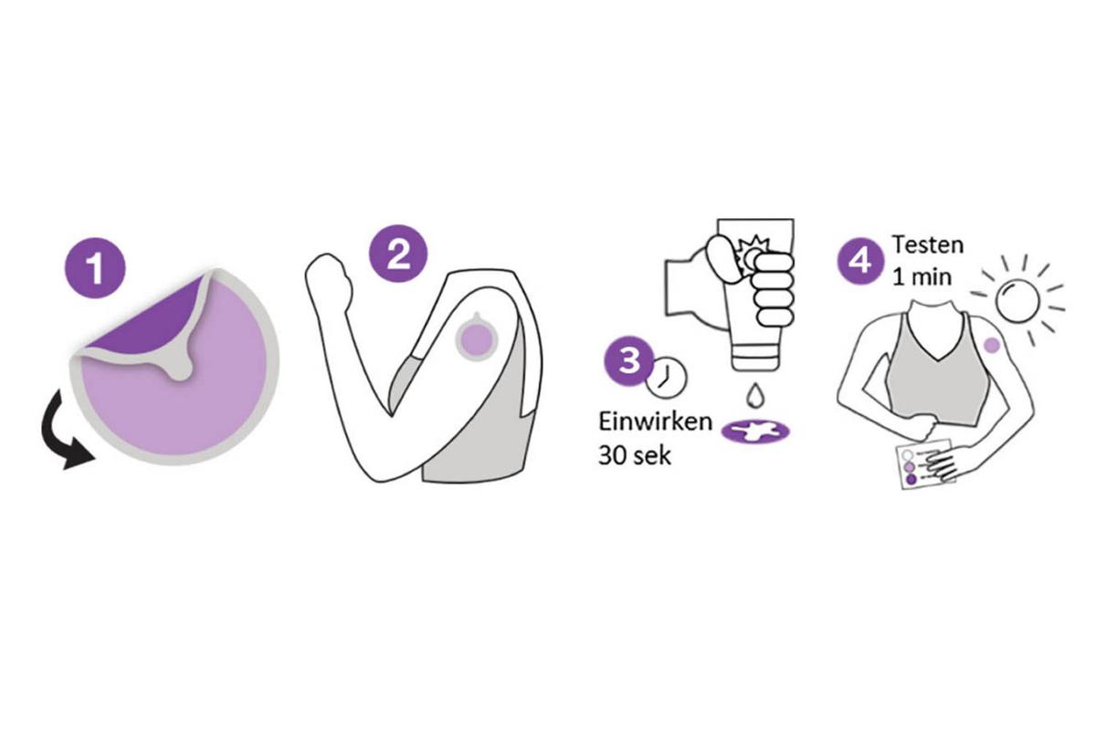 Anleitung zur Anwendung der Safer Sun UV-Warn-Sticker