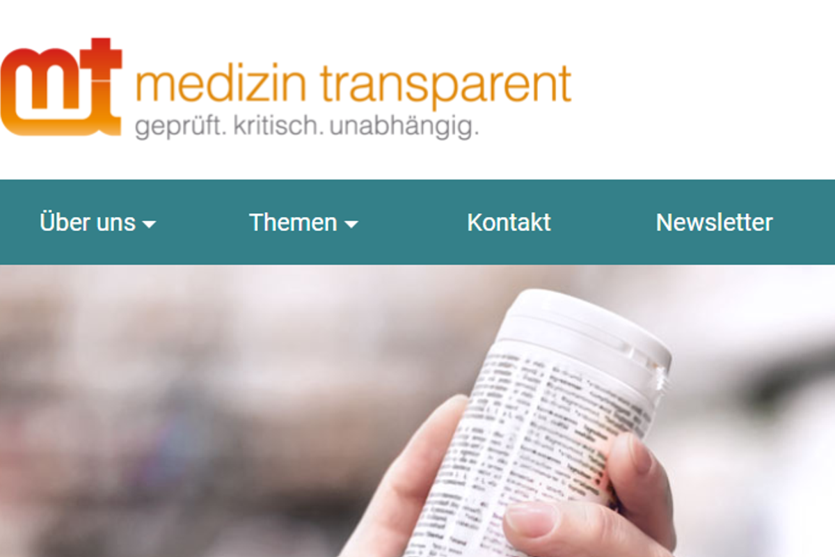 Screenshot von medizin-transparent.at
