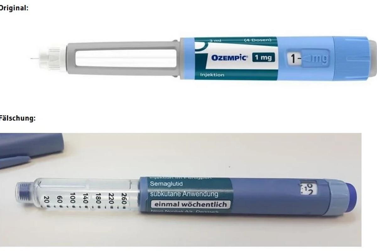 Fälschung und Original des Ozempic-Pen