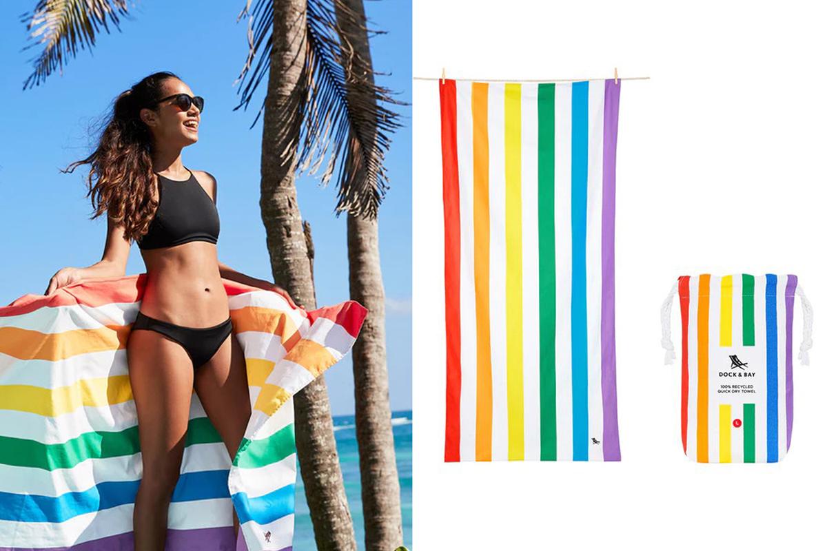 Leichtes Strandhandtuch von Dock&Bay in Regenbogenfarben