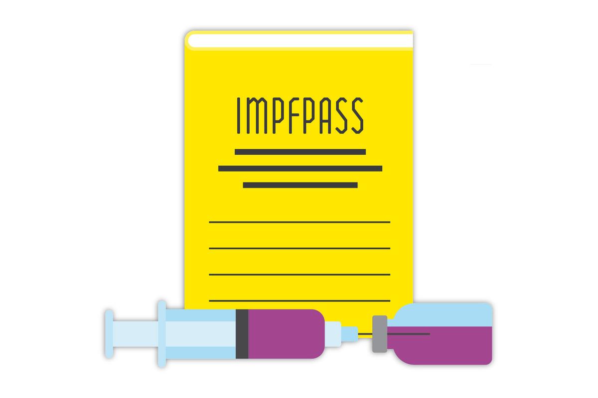 Illustration eines Impfpasses von Rike Hofmann